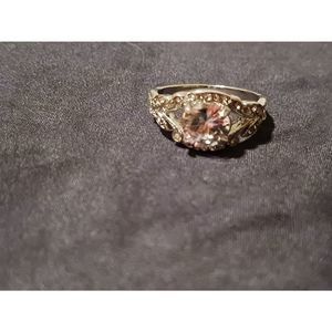 sterling silver white sapphire cocktail ring